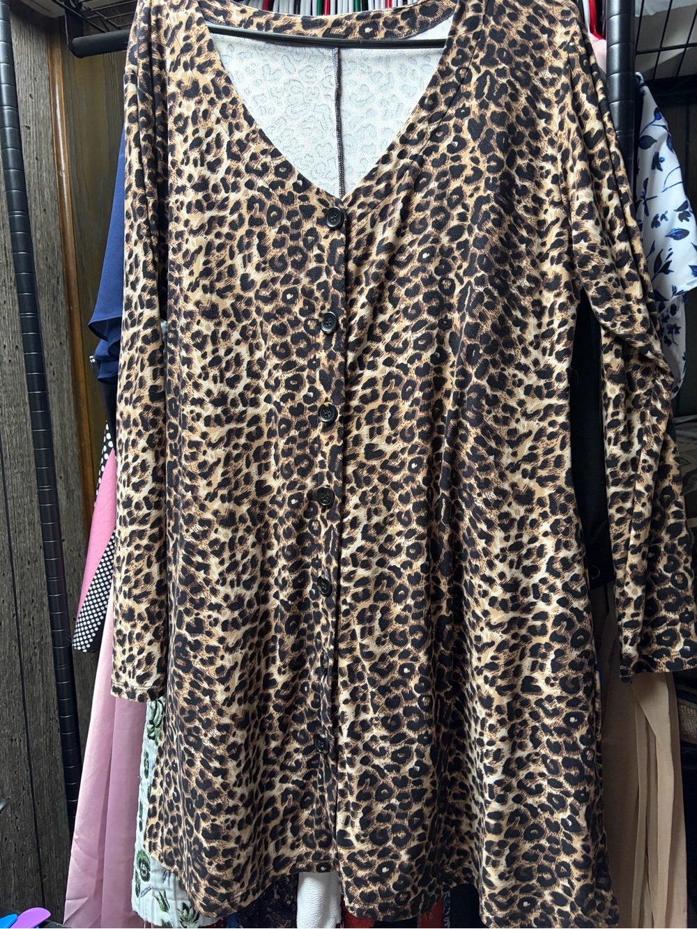 Leopard Print Midi Dress or Cardigan in Brown and Black